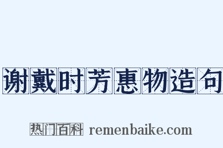 谢戴时芳惠物造句是什么意思的图片